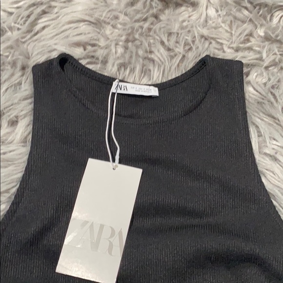 Zara Ribbed Top with Gathered Details Top - Picture 7 of 10